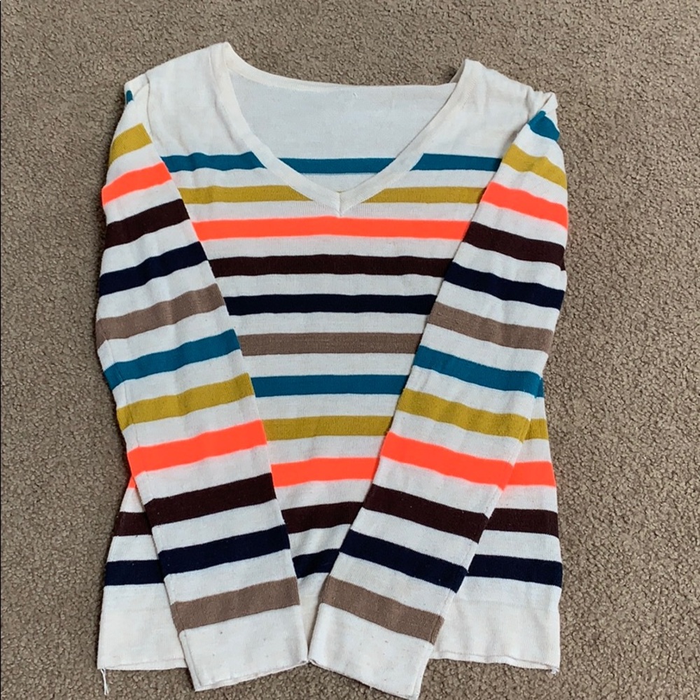 V-Neck Striped Sweater
